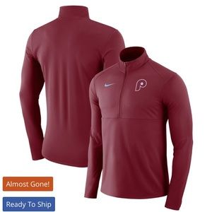 Philadelphia Phillies Nike Dry Element Half-Zip Performance Pullover - Maroon